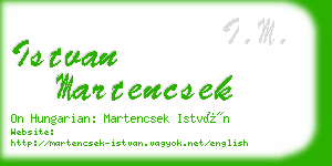 istvan martencsek business card